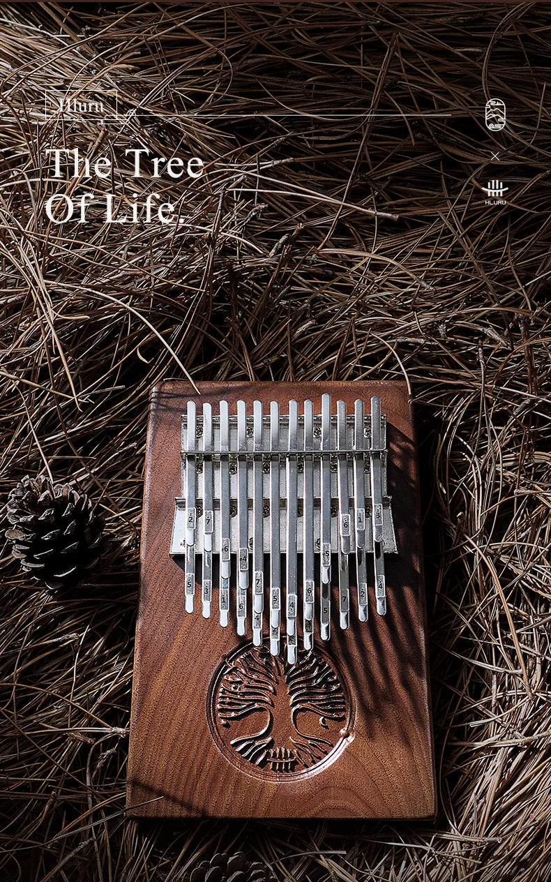 Tree of Life - HLURU 34 Keys Black Walnut Chromatic Kalimba