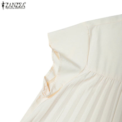 Zanzea Pleated Maxi Dress