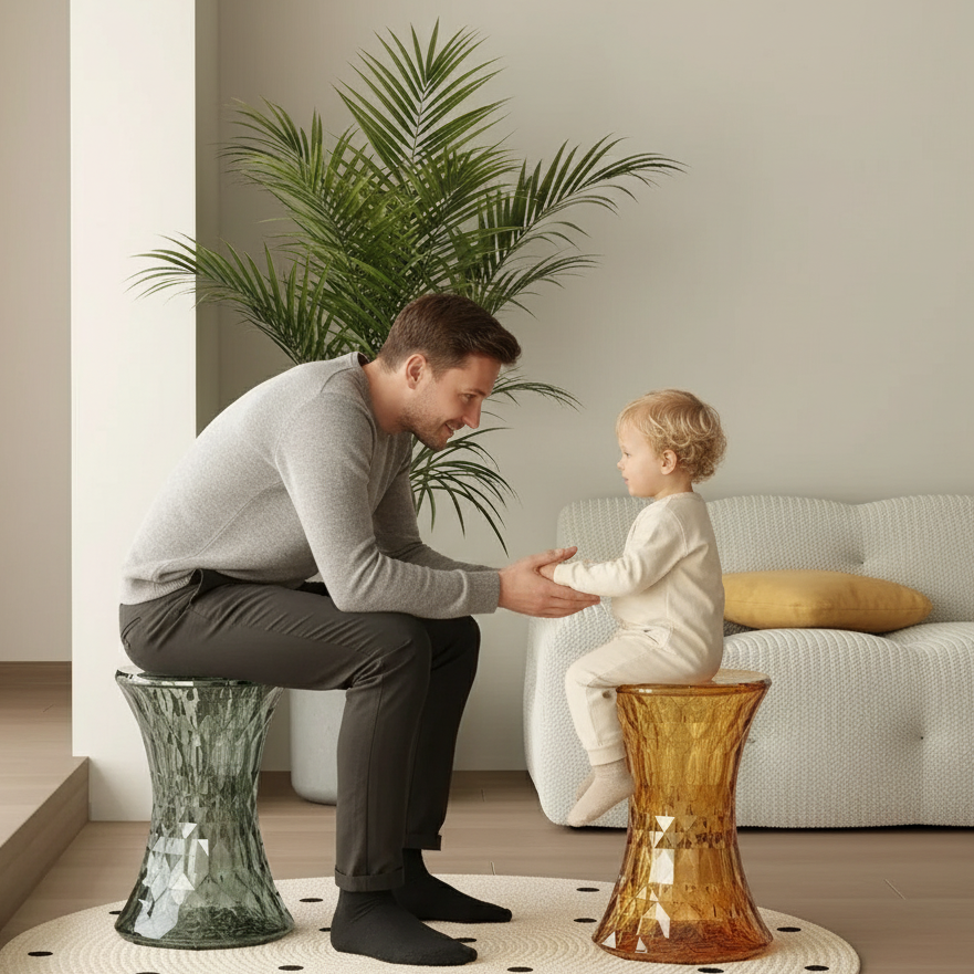 Crystal Acrylic Transparent Vanity Stool