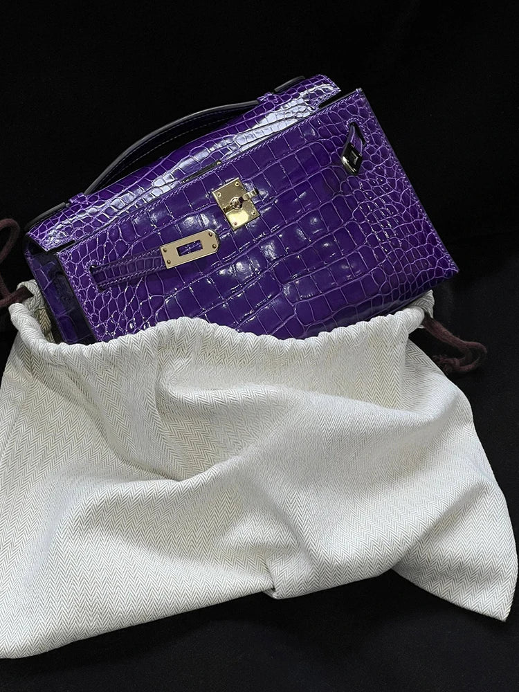 Birkin Inspired Kelly Mini Pochette Leather Handbags - The Monaco Collection