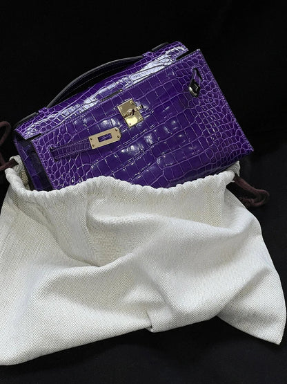 Birkin Inspired Kelly Mini Pochette Leather Handbags - The Monaco Collection