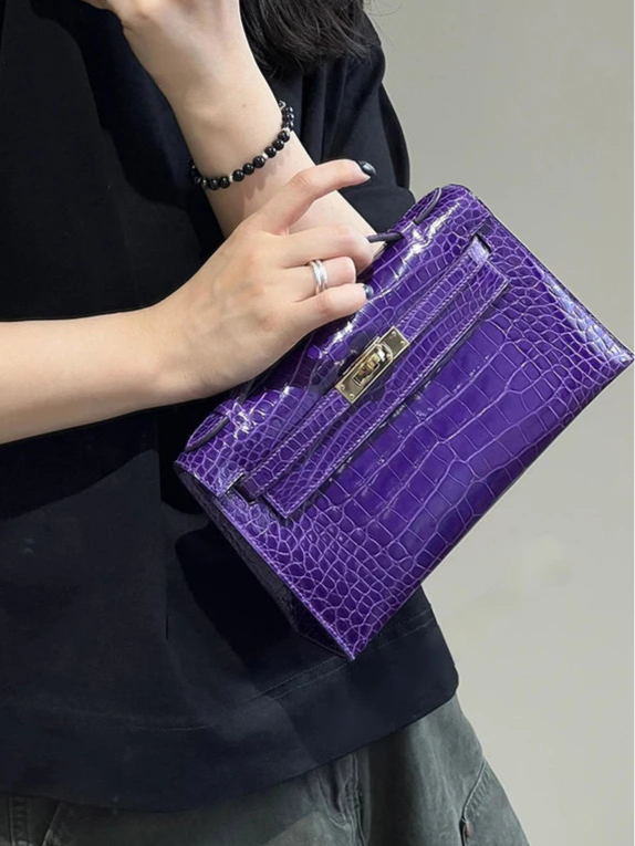 Birkin Inspired Kelly Mini Pochette Leather Handbags - The Monaco Collection