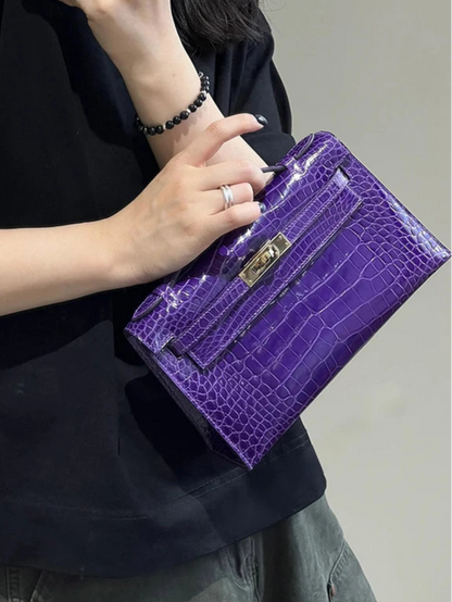 Birkin Inspired Kelly Mini Pochette Leather Handbags - The Monaco Collection