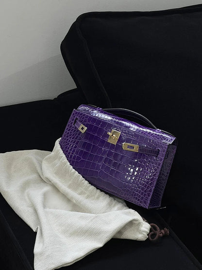 Birkin Inspired Kelly Mini Pochette Leather Handbags - The Monaco Collection