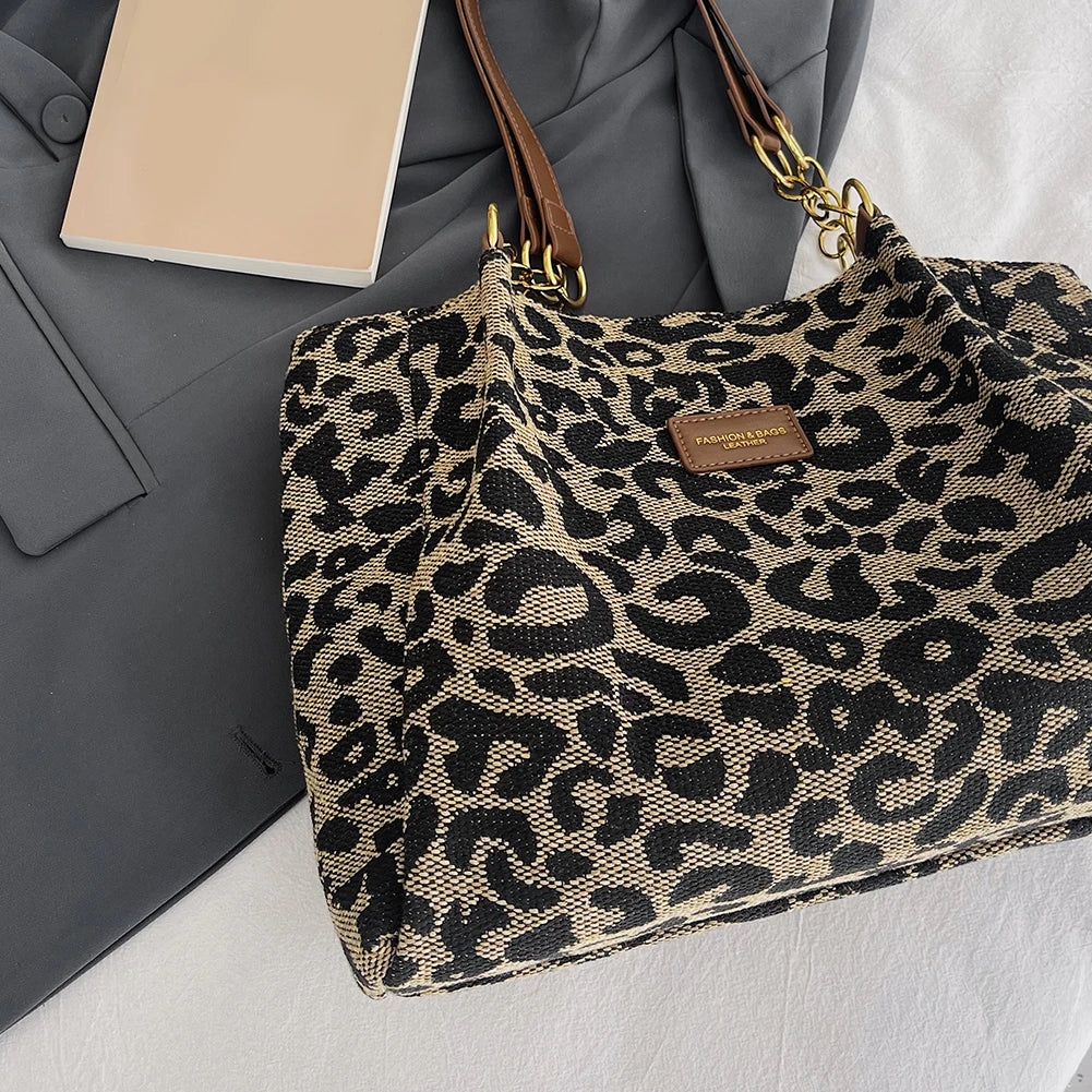 Leopard Print Canvas Bag