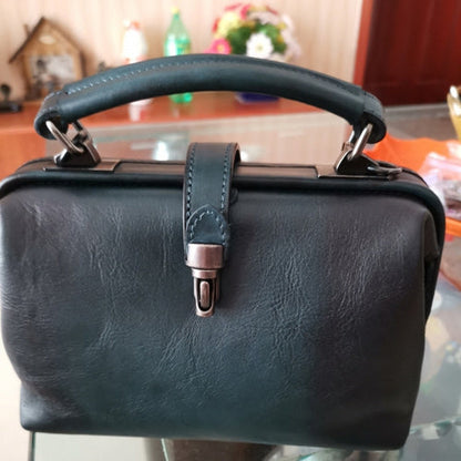 QWQ Vintage Genuine Cowhide Leather Doctor Bag