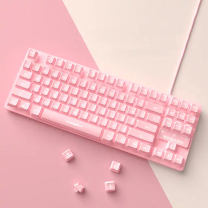 Pink Wired Keyboard and Mouse Set