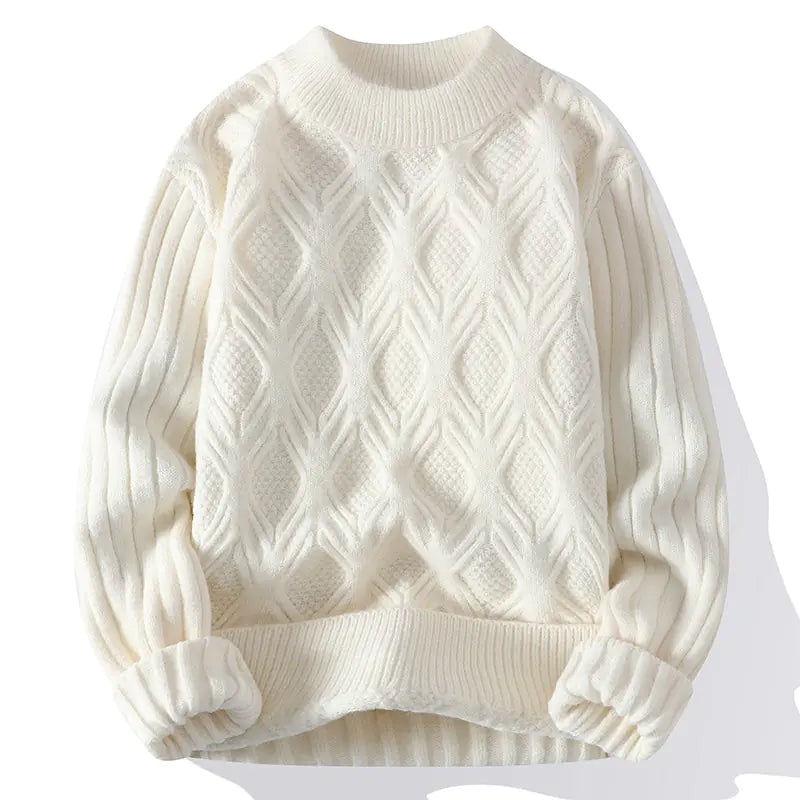 Twisted Diamond Acrylic Aran Sweater
