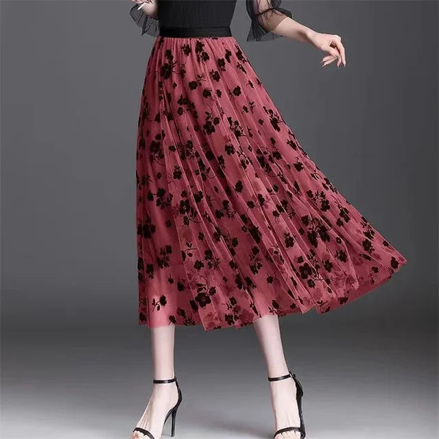 Mesh Floral Posy Skirts