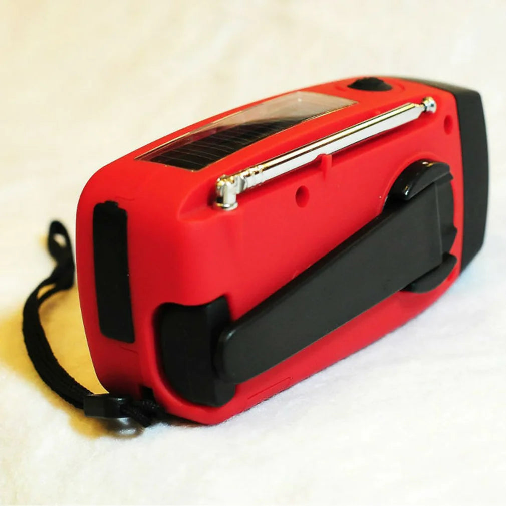 Emergency Solar Power USB Radio and LED Flashlight