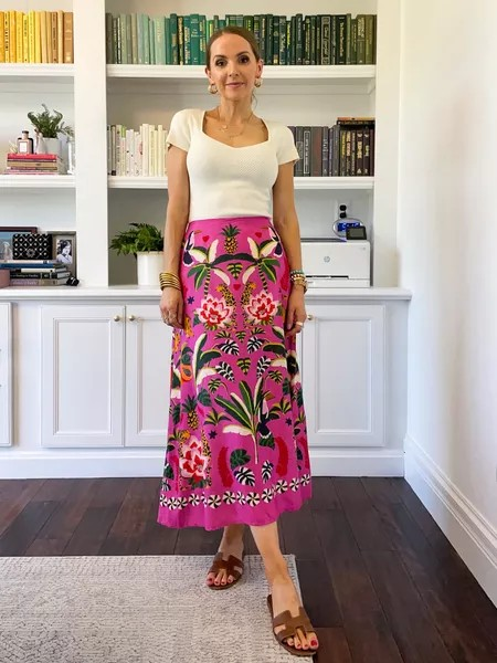 Tropical Rio Floral A-Line Skirt