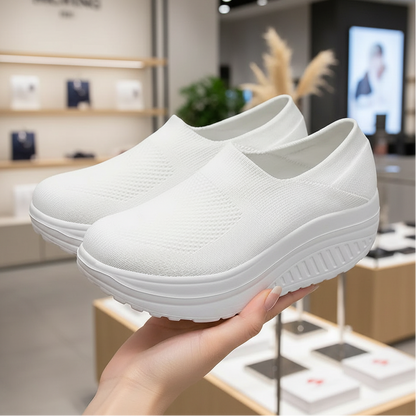 Rolling Sole Mesh Slip-on Platform Sneakers