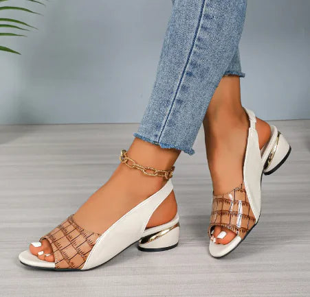 Sophia Peep Toe Vegan Leather Sandals