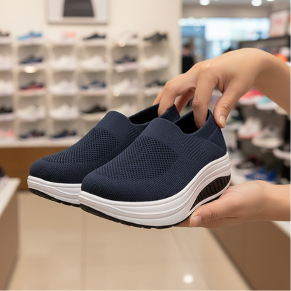 Rolling Sole Mesh Slip-on Platform Sneakers