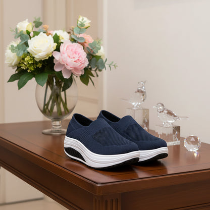 Rolling Sole Mesh Slip-on Platform Sneakers