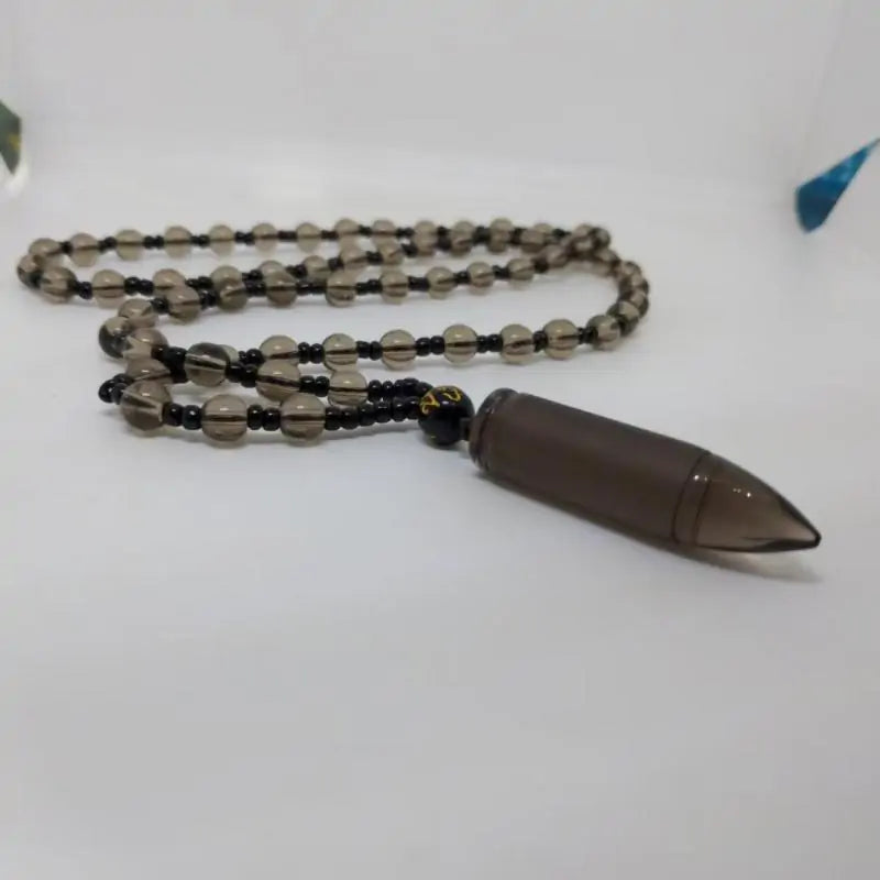 Obsidian Bullet Pendant Necklace