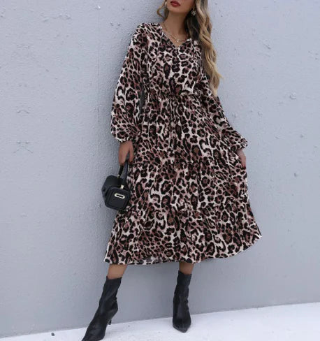 Leopard Chiffon Dress