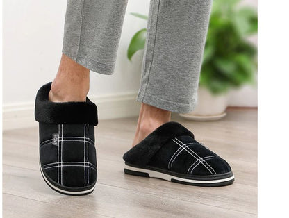 Suede Gingham Slippers