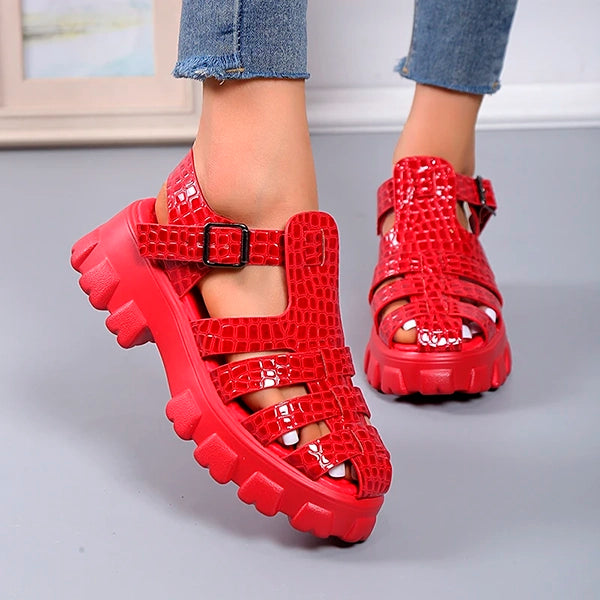 Omeslike Platform Roman Sandals