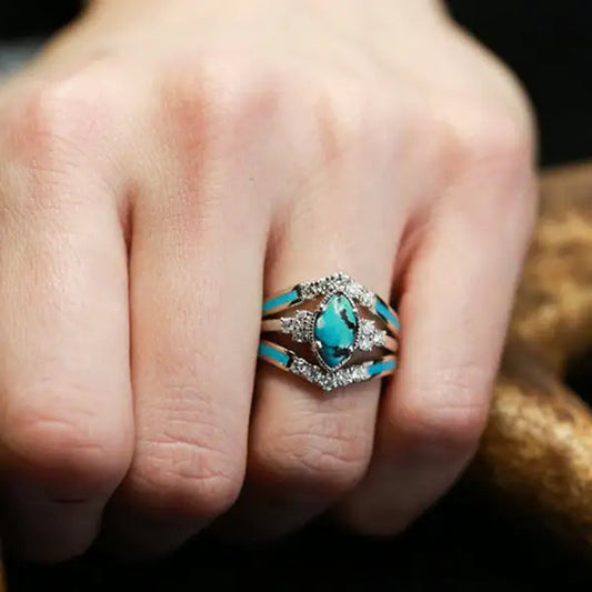 Turquoise Dreams Triple Ring Set