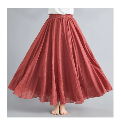 Mori Girl Cotton and Linen A-line Skirt