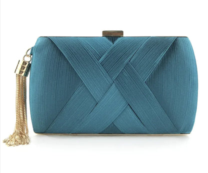 Satin Crisscross Evening Clutch