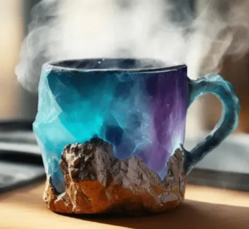 Mineral Crystal Resin Coffee Mugs