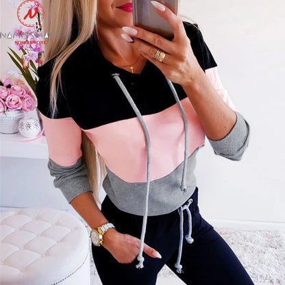 Colorblock Long Sleeve Casual Top