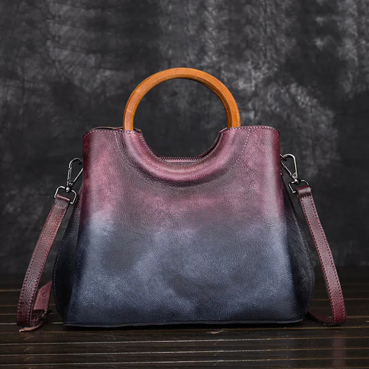 Johnature Retro Genuine Leather Shoulder Handbags