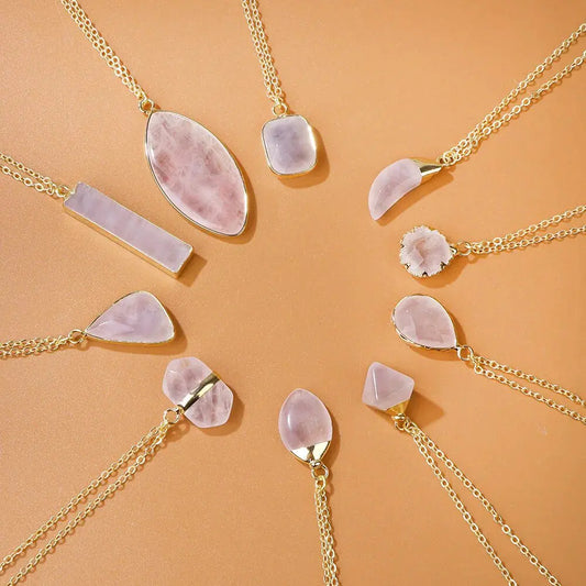 Rose Quartz Pendant Necklaces