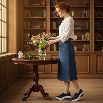 Rolling Sole Mesh Slip-on Platform Sneakers