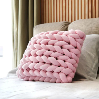 Chunky Handmade Wool Knitted Pillow