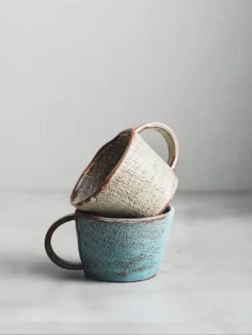 Handcrafted Japanese Pottery Coffee Cup Set