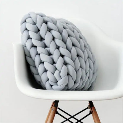 Chunky Handmade Wool Knitted Pillow