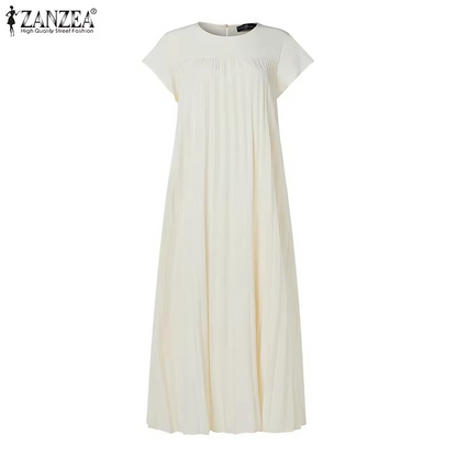 Zanzea Pleated Maxi Dress