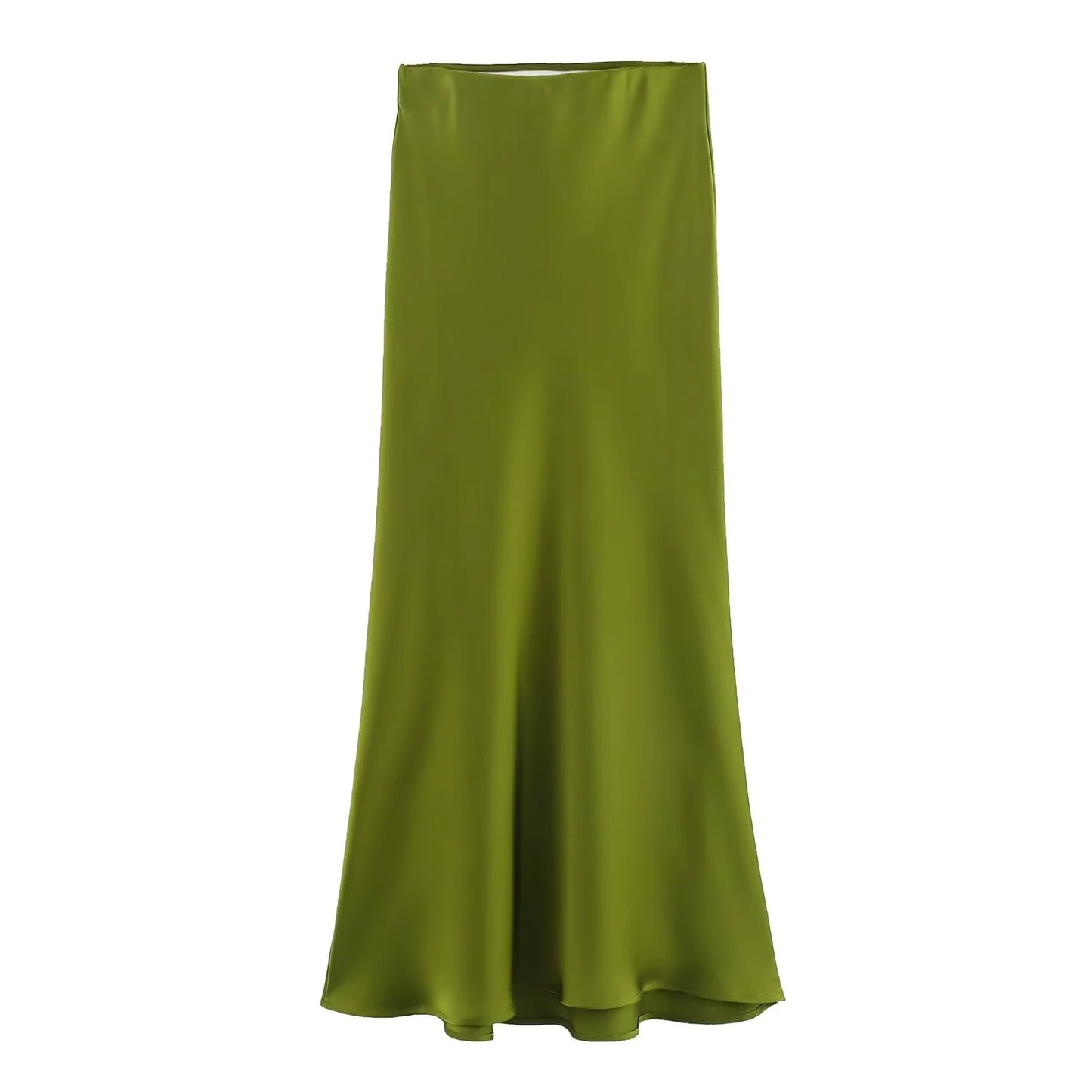 Satin High Waist A-Line Skirts