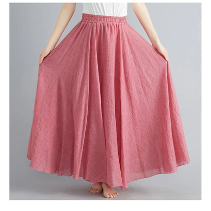 Mori Girl Cotton and Linen A-line Skirt