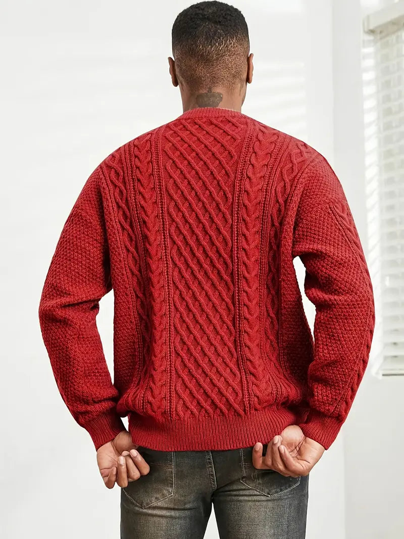 Hawthorne Acrylic Loose Knitted Aran Pullover Sweaters