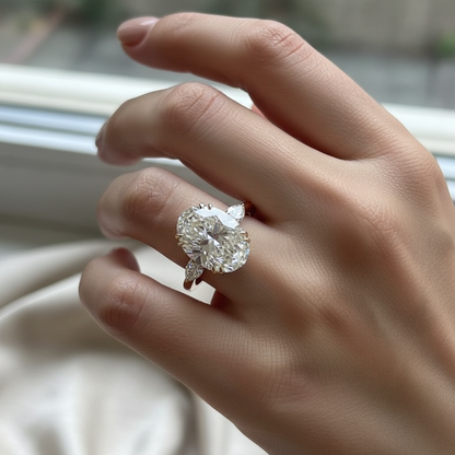 Stunning Cubic Zirconia Oval Moissanite Ring