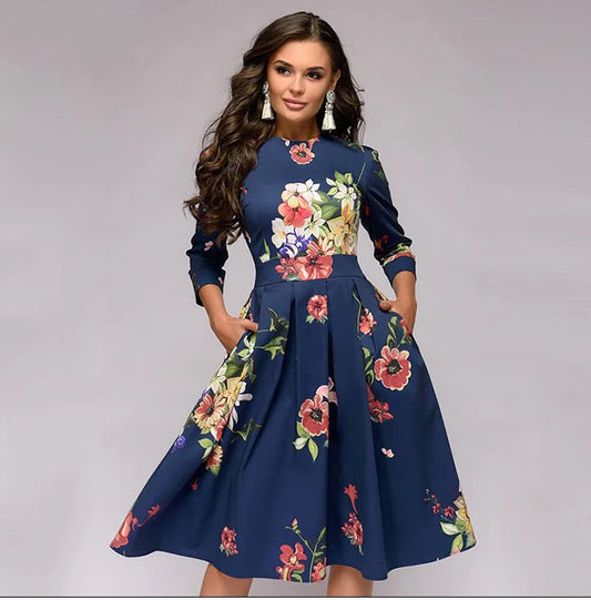 Gemma A- Line Vintage Polyester Dress