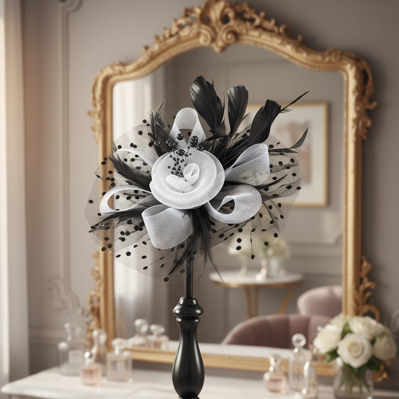 KOKO Mesh Feather Headband Fascinators