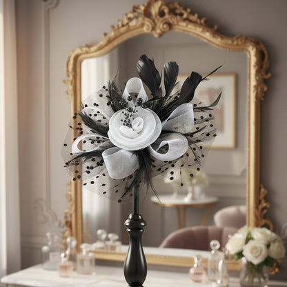 KOKO Mesh Feather Headband Fascinators