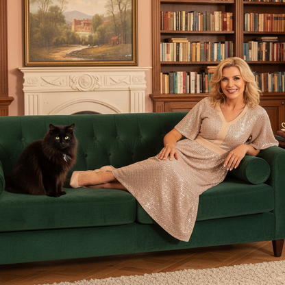 Gemma Sequin Midi Dresses