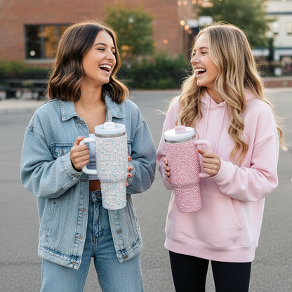 Rhinestone 40oz Stainless Steel Insulated Cup Tumbler