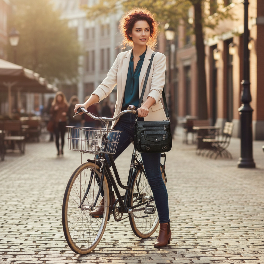 Retro Multi Pocket Vegan Leather Crossbody Bag