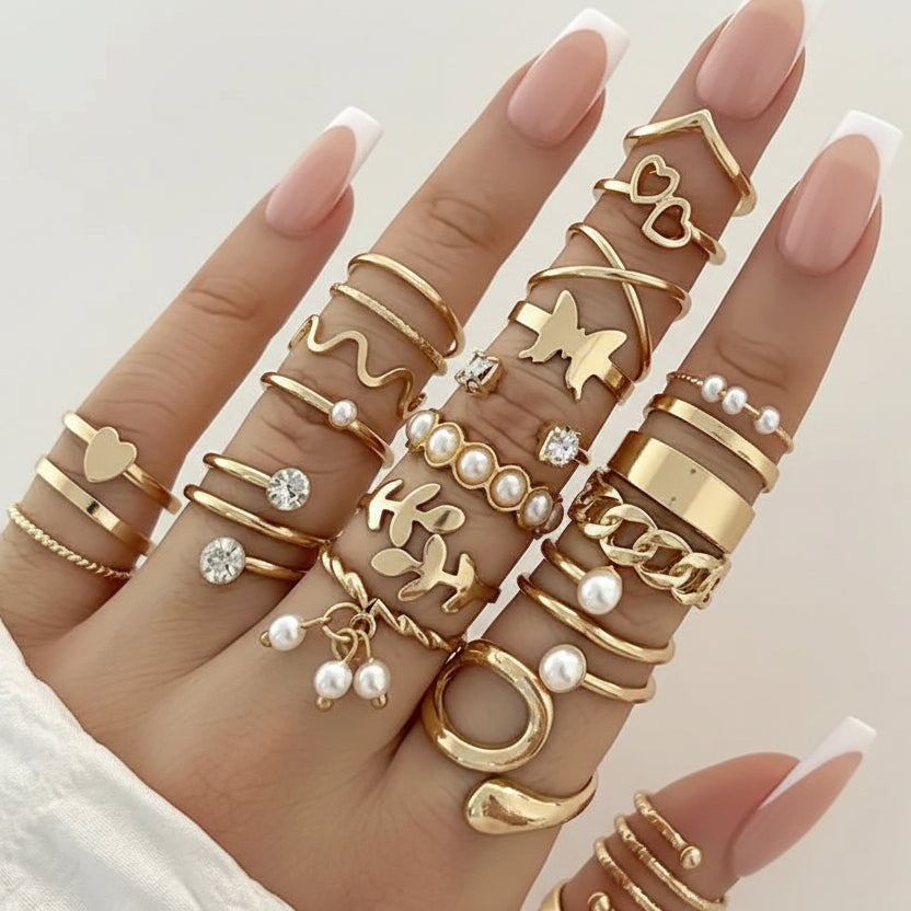 Hypoallergenic Knuckle Rings Set