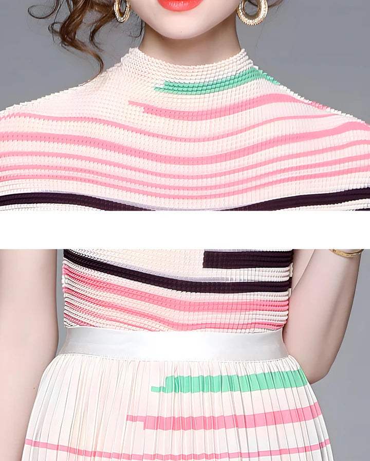 Runway Striped Skirt & Top Set