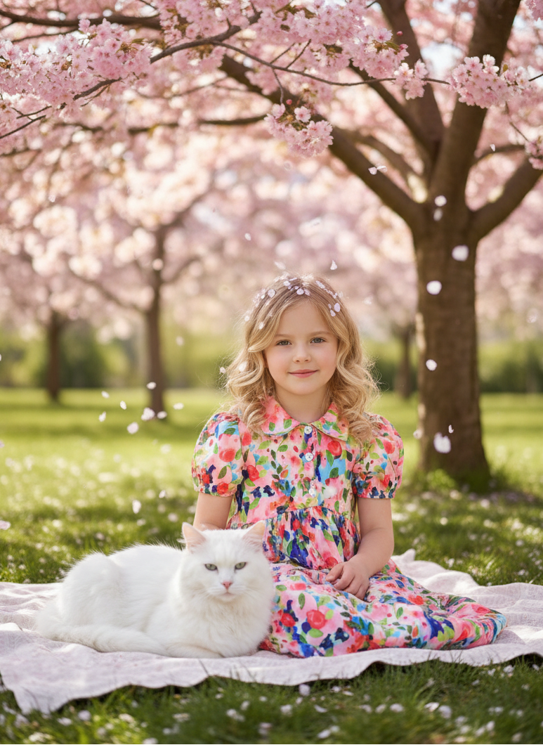 Monet Floral Bubble Sleeve Dress