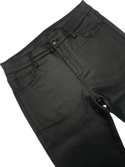 MACCO High-Stretch Vegan Leather Slim-Fit Jeans