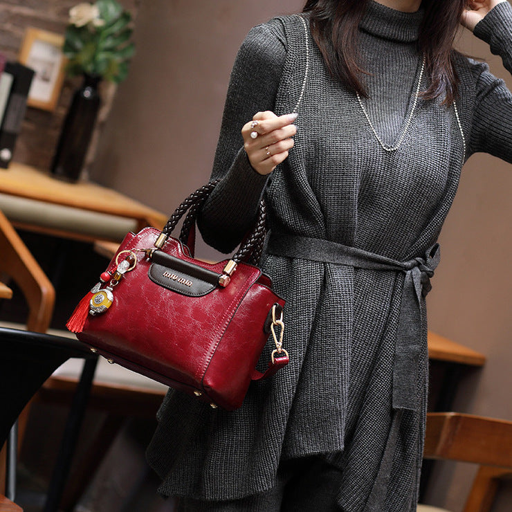 MIU MIN Leather Kelly Handbag